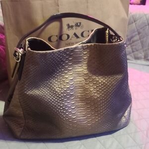 Coach Phoebe Metallic Snakeskin Handbag